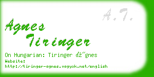 agnes tiringer business card